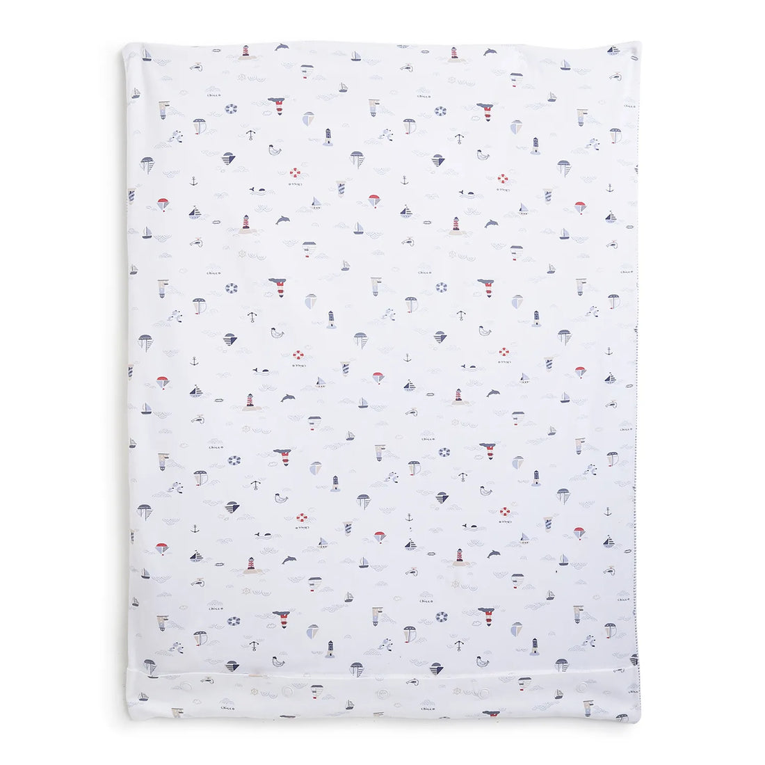 Boys White &amp; Grey Cotton Pram Blanket