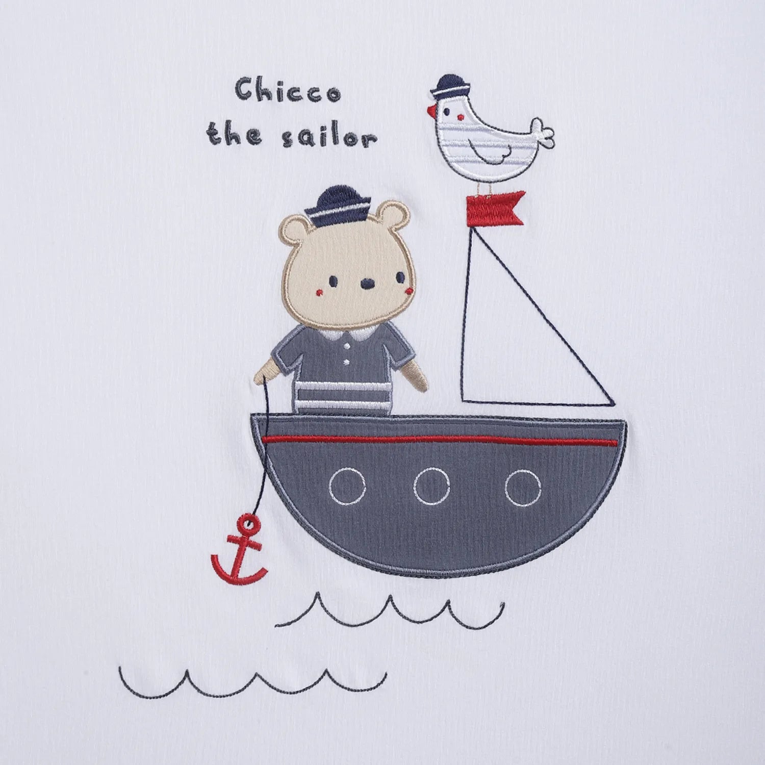 Boys White &amp; Grey Cotton Pram Blanket