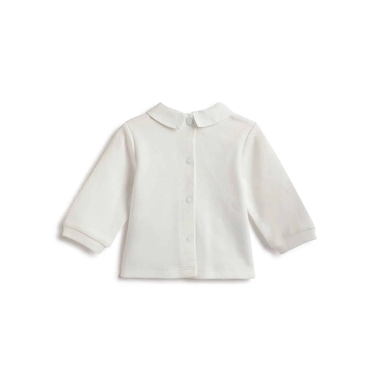 Boys White &amp; Grey Embroidered Smock With Leggings