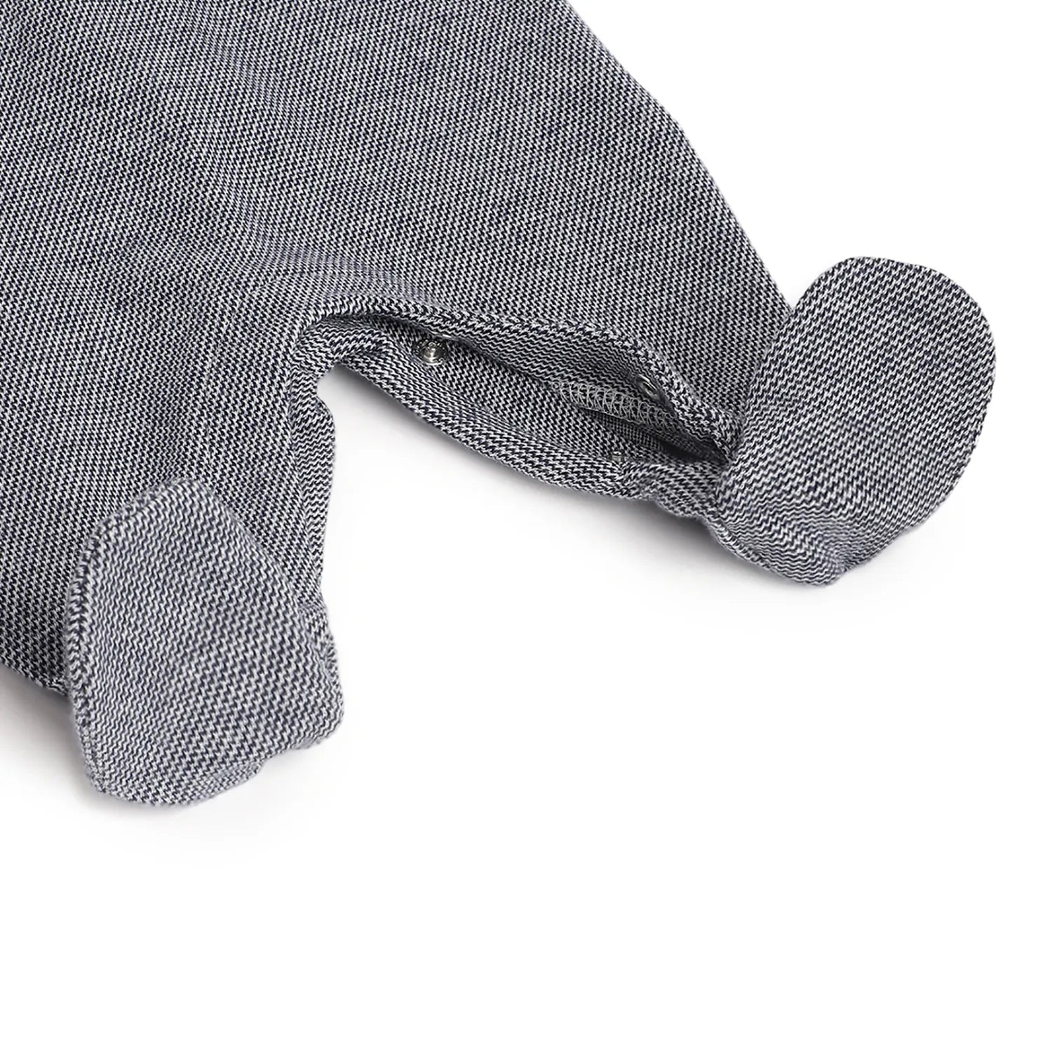 Boys White &amp; Grey Leg Opening Babysuit