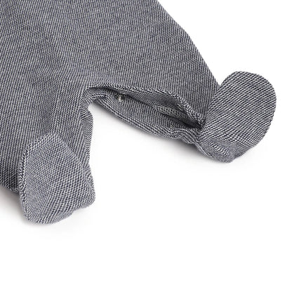 Boys White &amp; Grey Leg Opening Babysuit