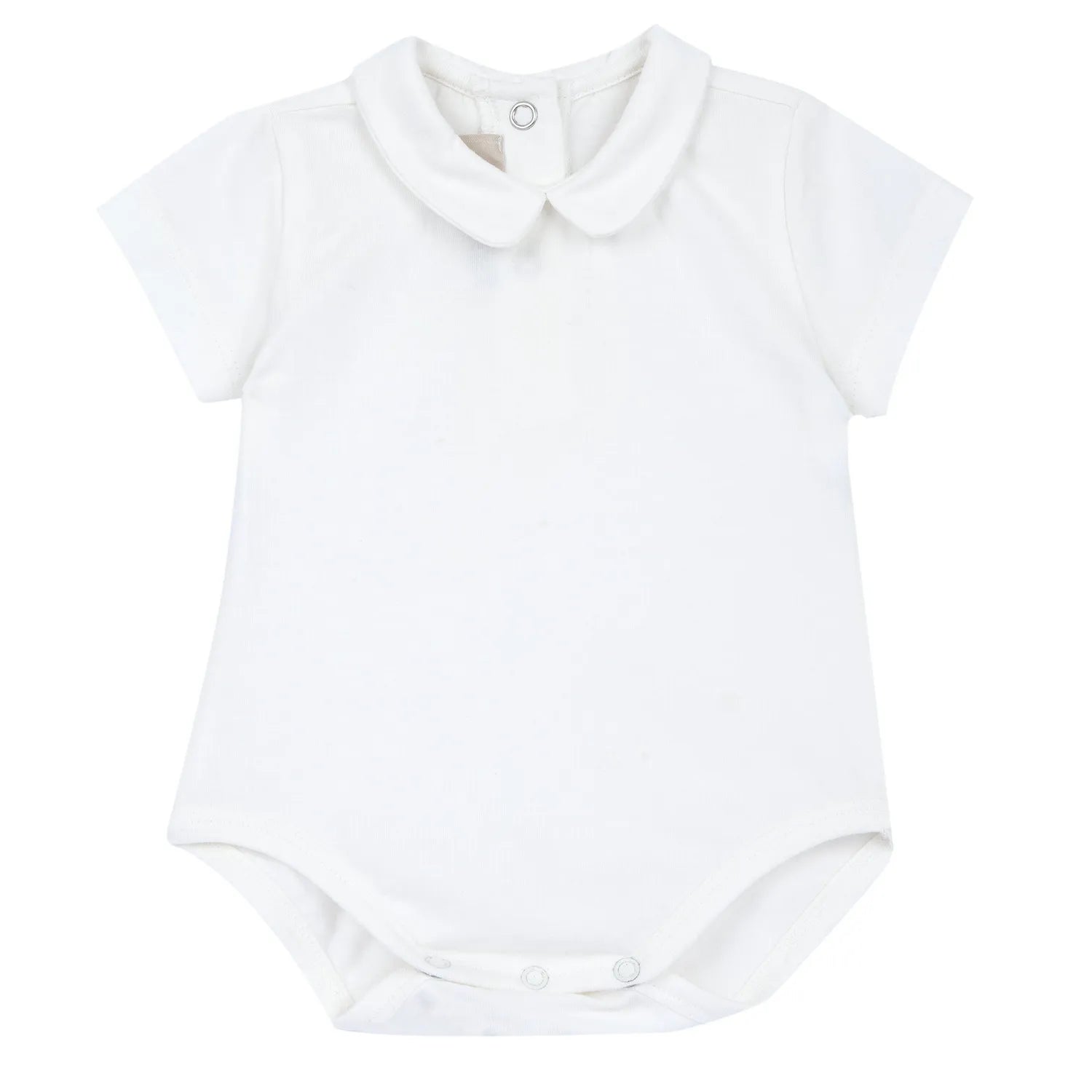 Boys White and Light Blue Solid Bodysuit with Dungaree