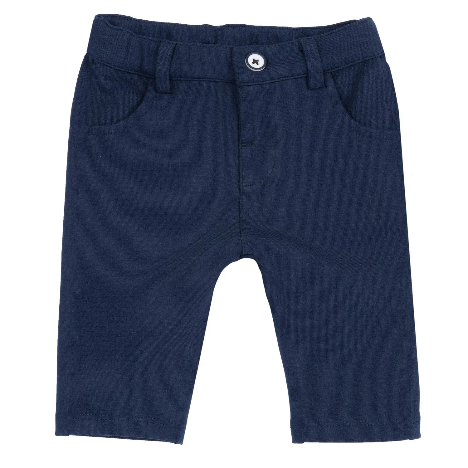 Boys White &amp; Navy Embroidered Bodysuit with Trouser