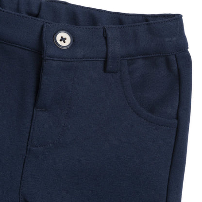 Boys White &amp; Navy Embroidered Bodysuit with Trouser