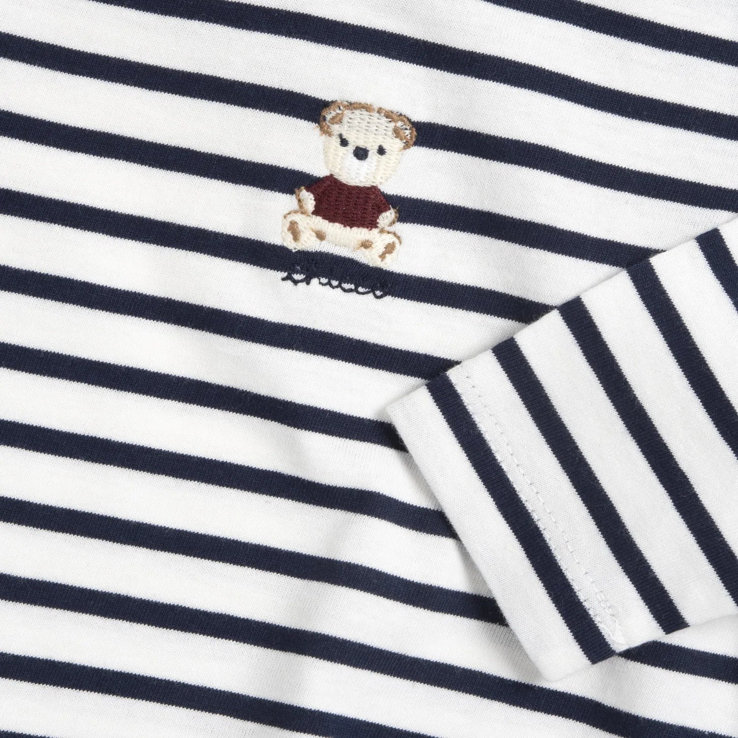 Boys White &amp; Navy Striped Knitted T-shirt