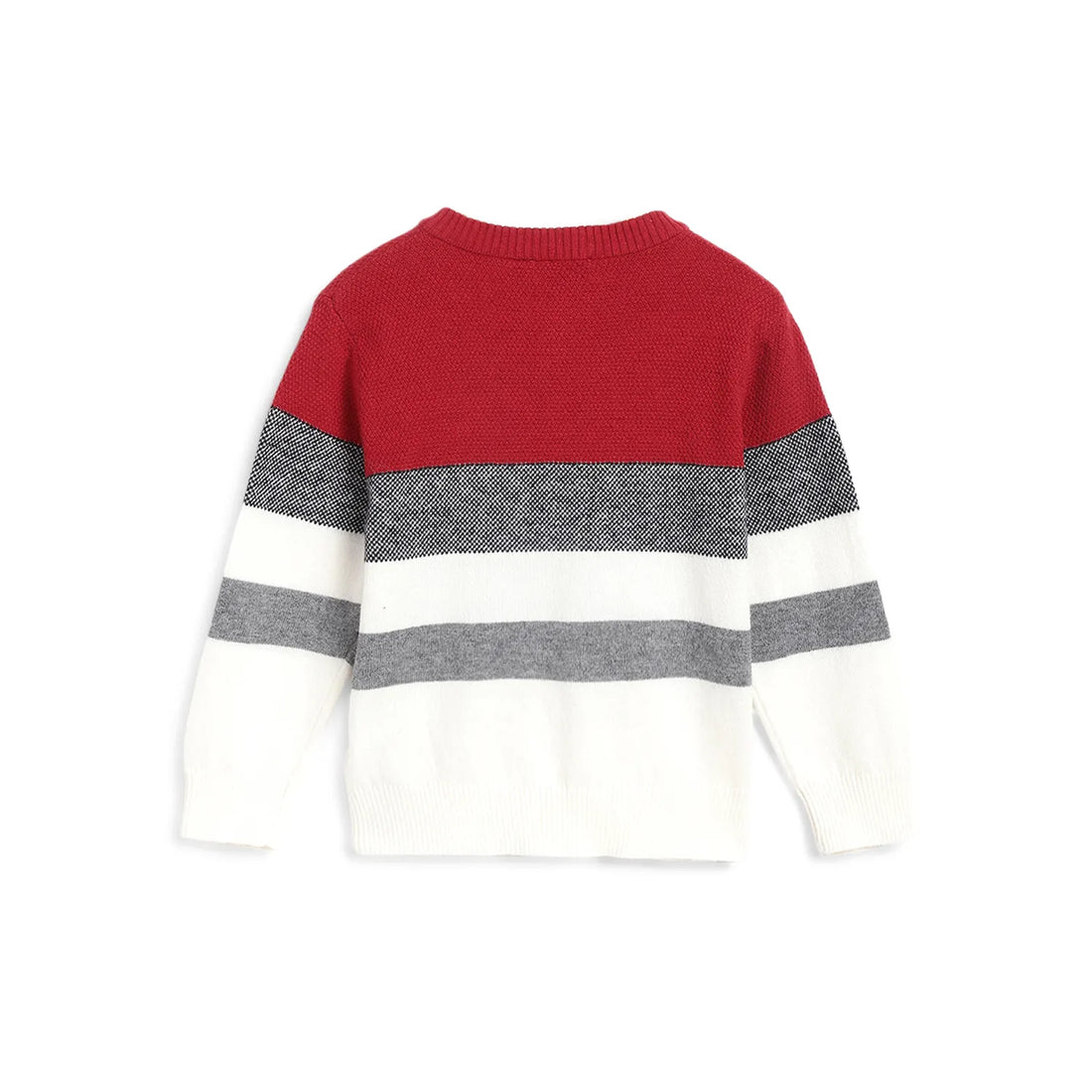 Boys White &amp; Red Colourblocked Pullover