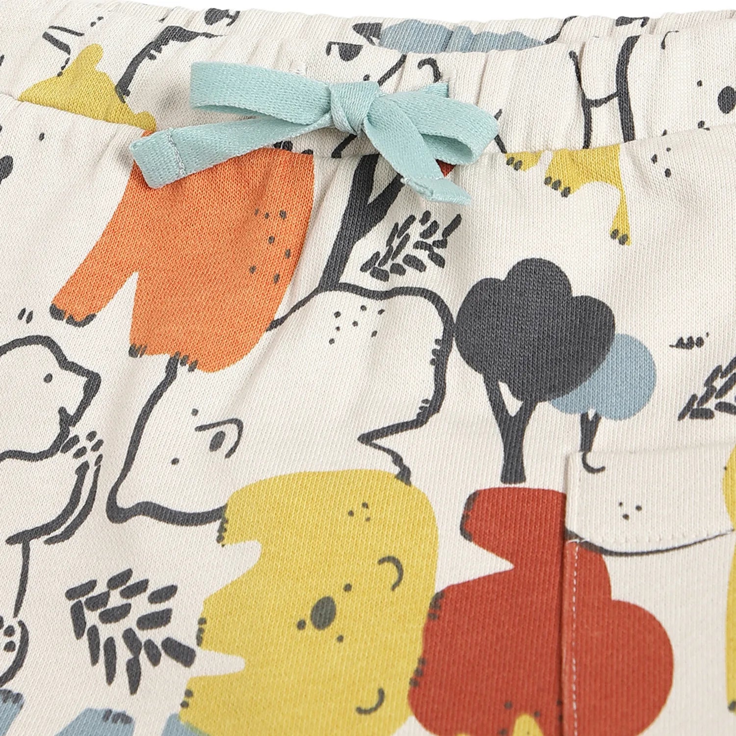 Boys White &amp; Yellow Printed Joggers