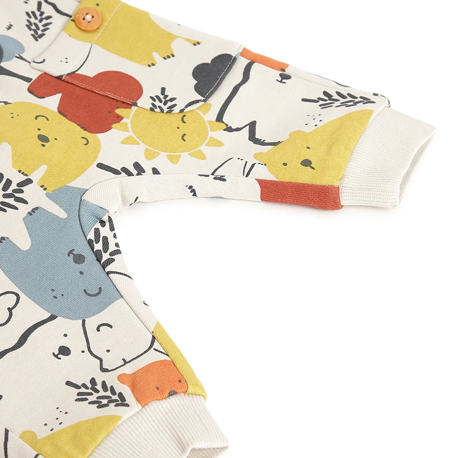 Boys White &amp; Yellow Printed Joggers