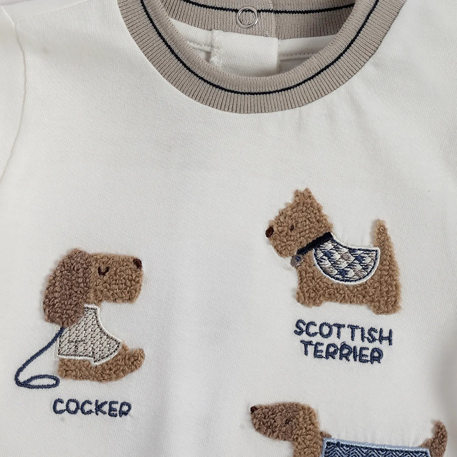 Boys White Animal Printed Cotton T-shirt