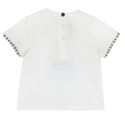Boys White Applique T-shirt