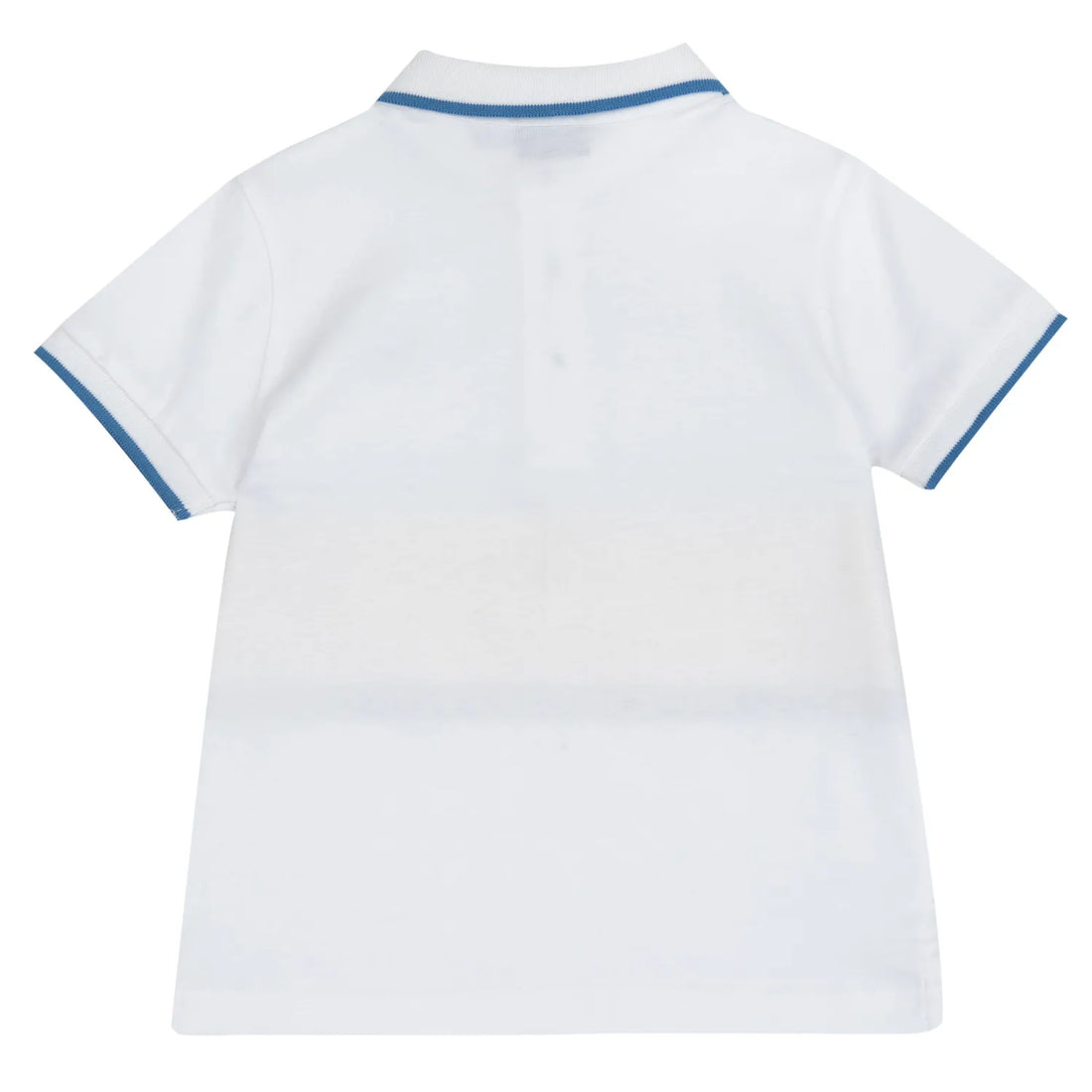 Boys White Colorblocked Polo T-shirt