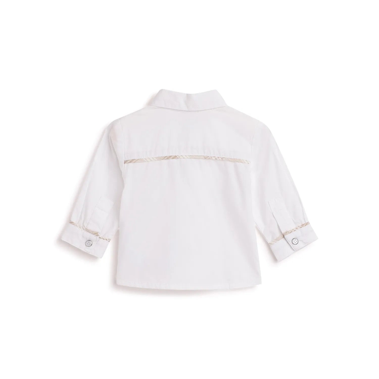 Boys White Cotton Solid Shirt