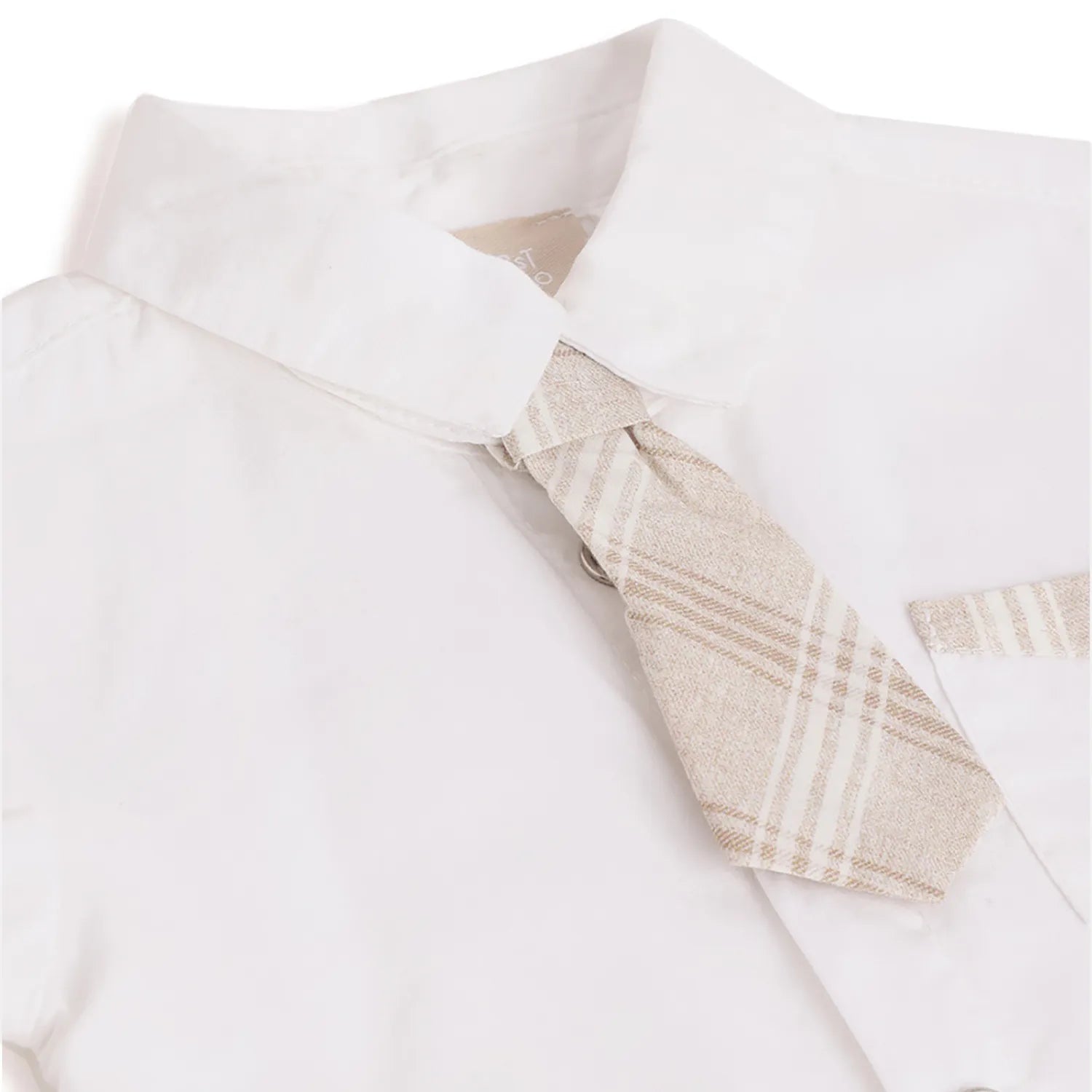 Boys White Cotton Solid Shirt