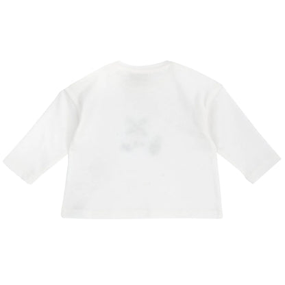 Boys White Embroidered Long Sleeve T-shirt