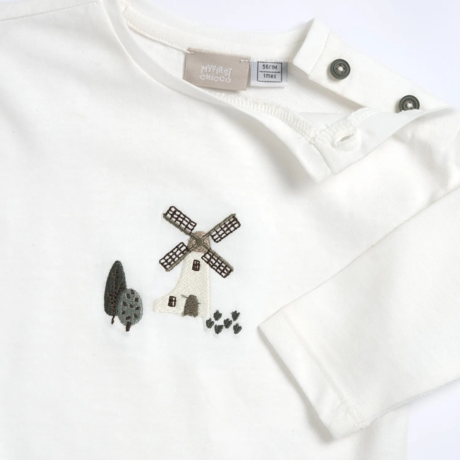 Boys White Embroidered Long Sleeve T-shirt