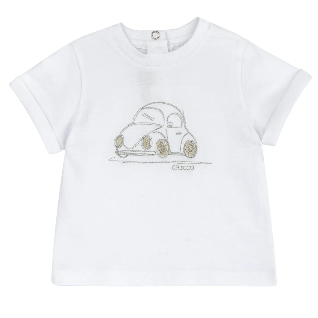 Boys White Embroidered T-shirt