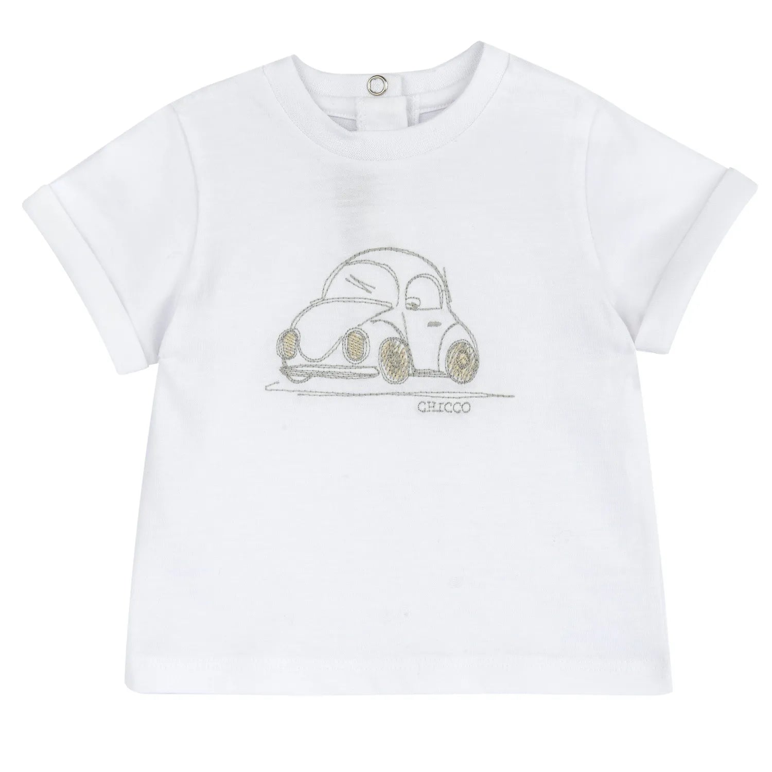 Boys White Embroidered T-shirt