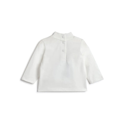 Boys White Graphic Printed Cotton T-shirt