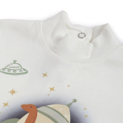 Boys White Graphic Printed Cotton T-shirt