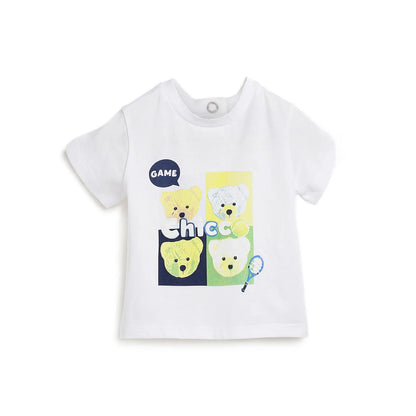 Boys White Graphic Printed T-Shirt