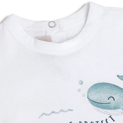 Boys White Graphic Printed T-shirt