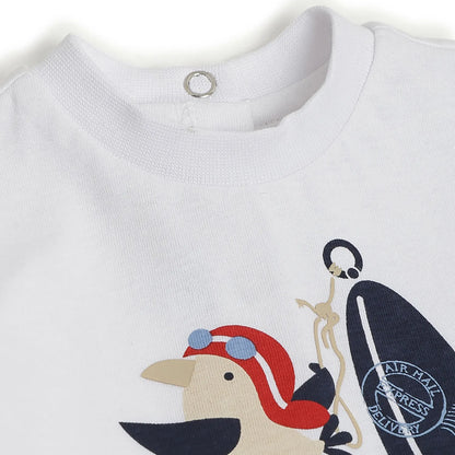 Boys White Graphic Printed T-shirt