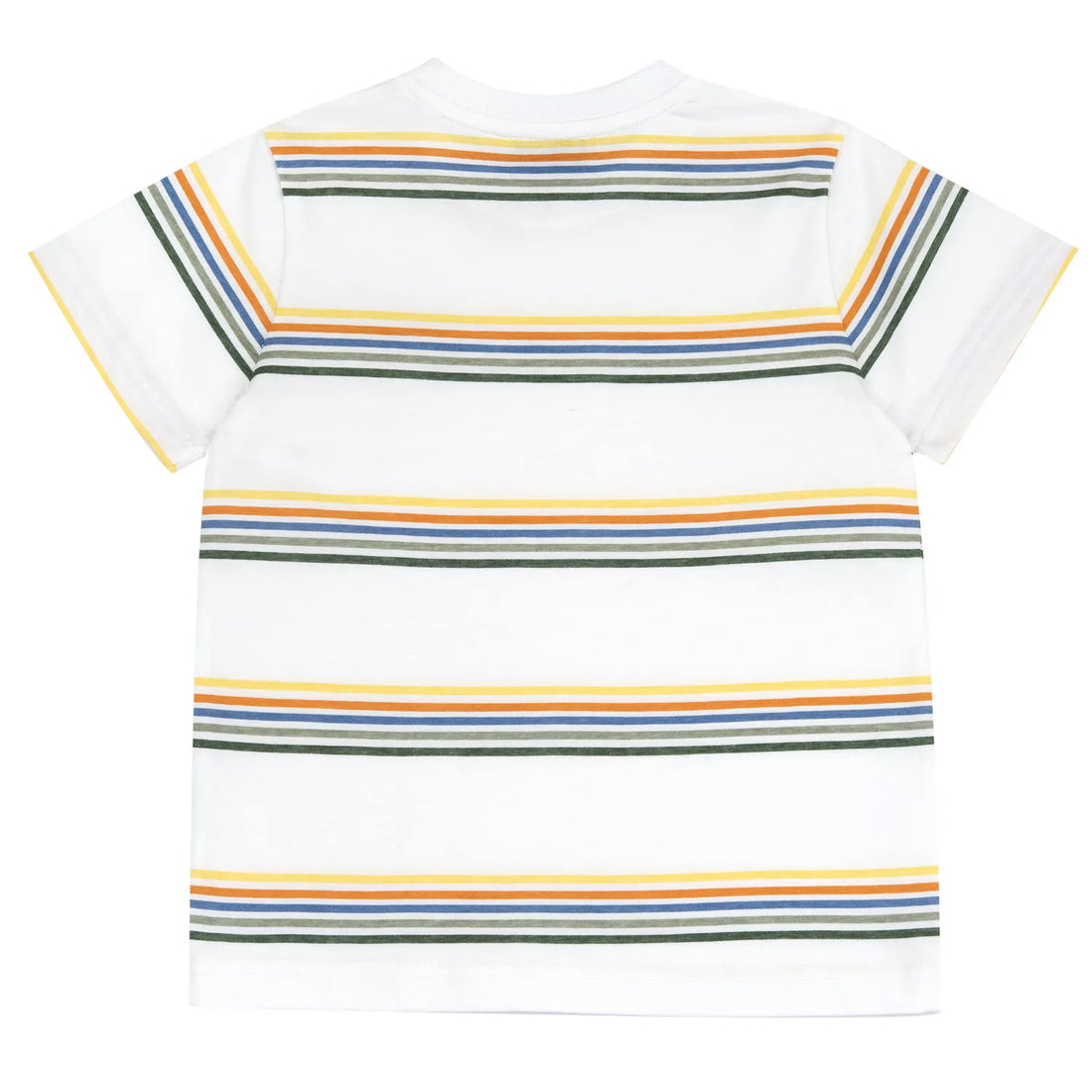 Boys White Horizontal Striped T-shirt