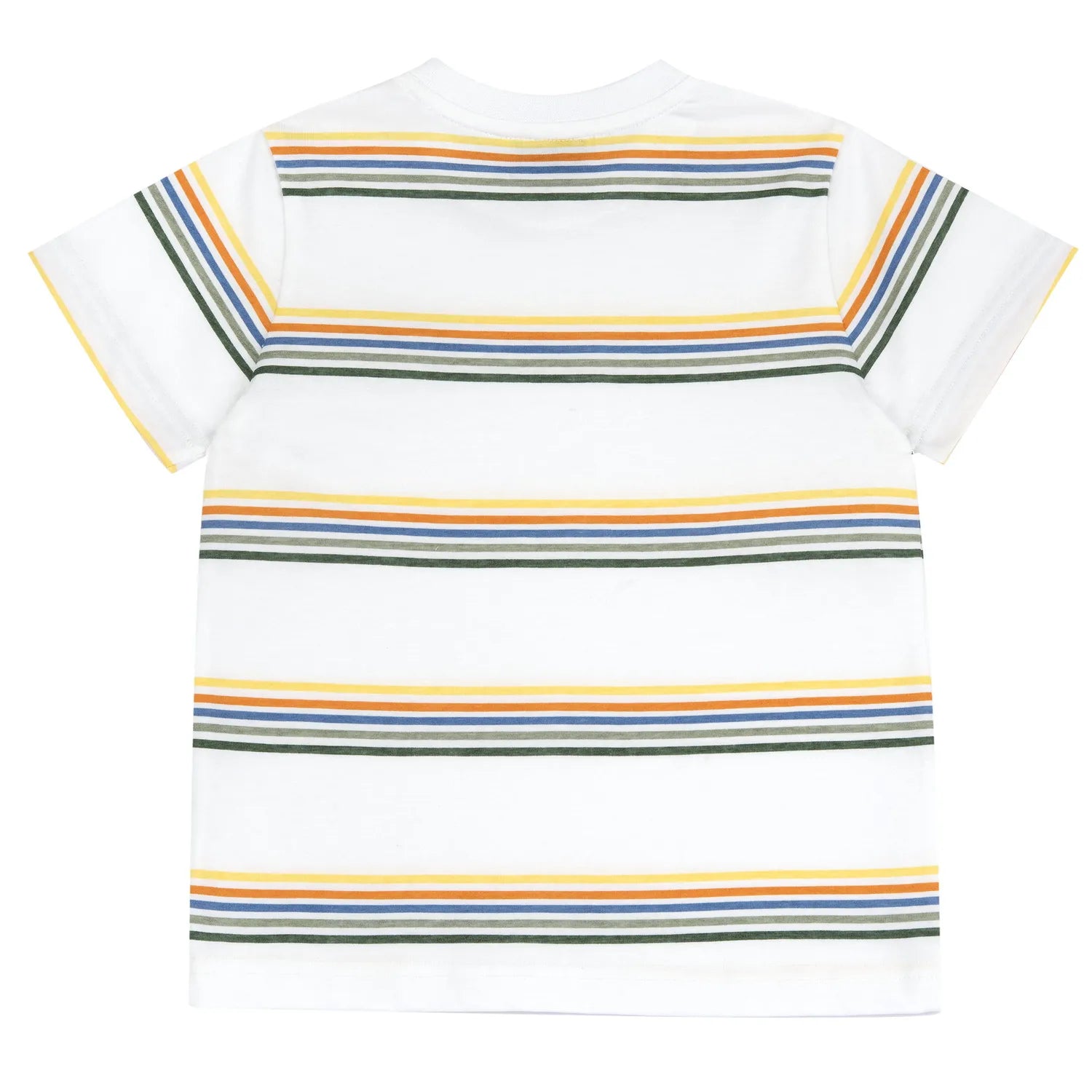 Boys White Horizontal Striped T-shirt