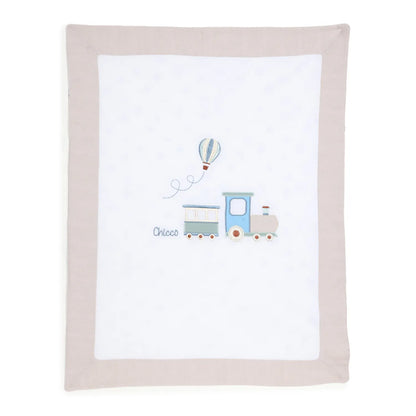 Boys White Knitted Pram Blanket