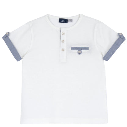 Boys White Knitted T-shirt
