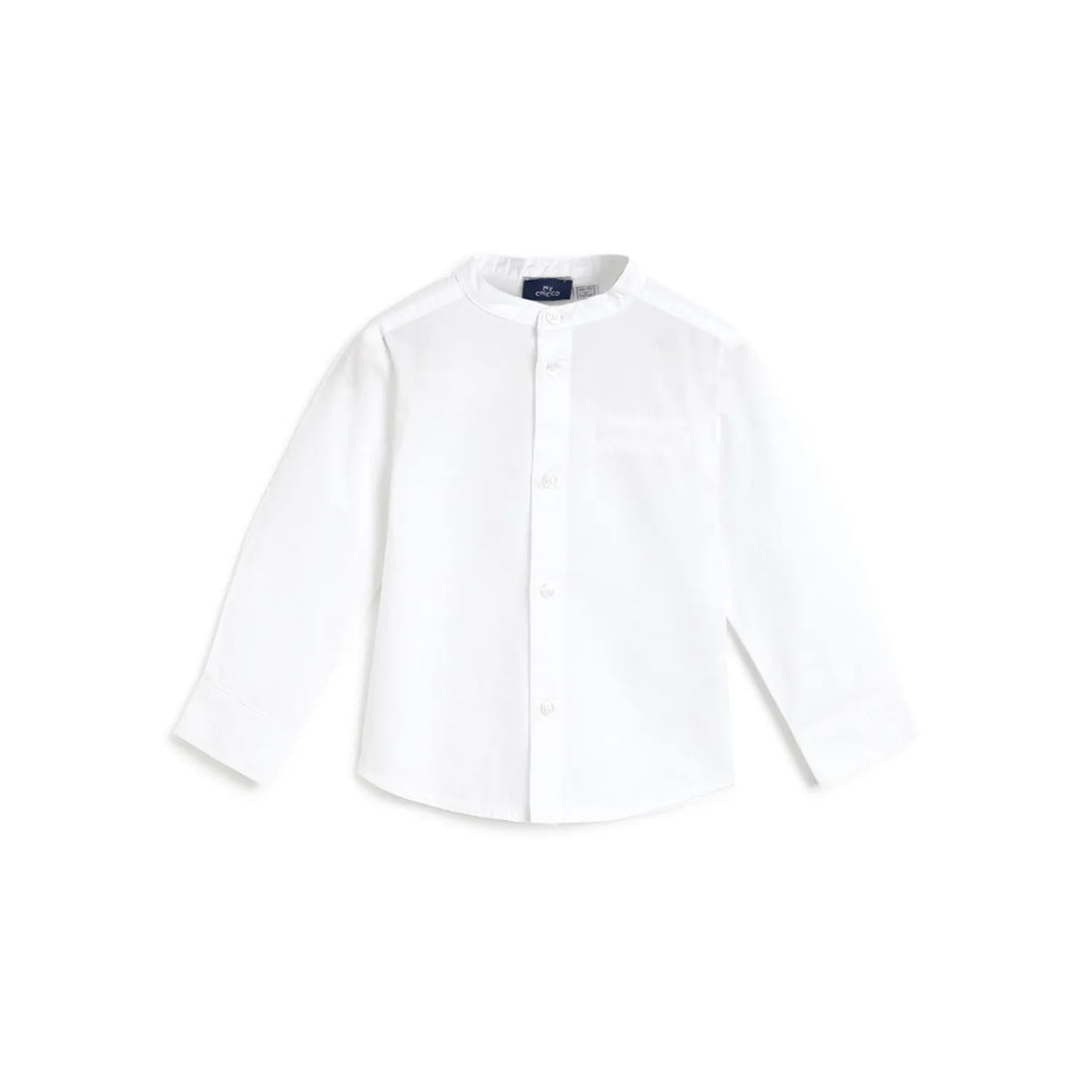 Boys White Mandarin Collar Casual Shirt