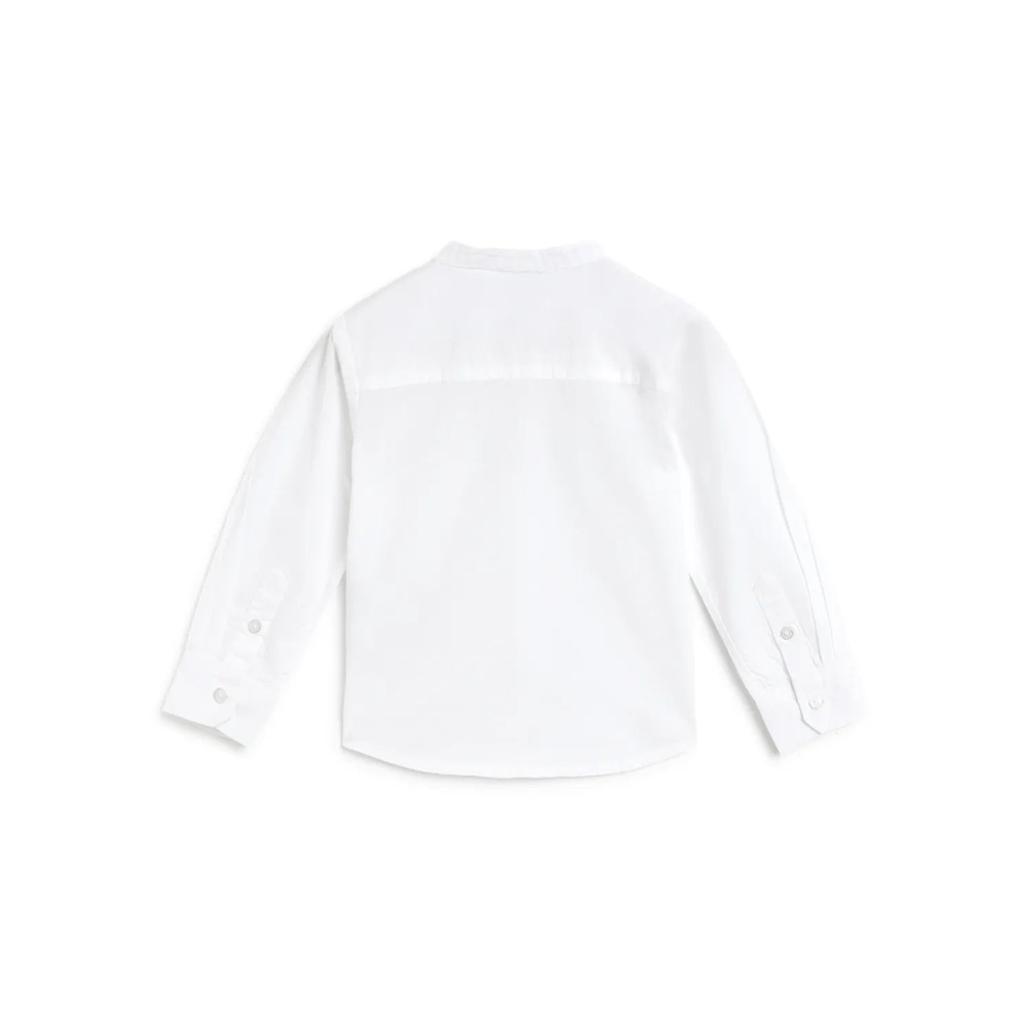 Boys White Mandarin Collar Casual Shirt