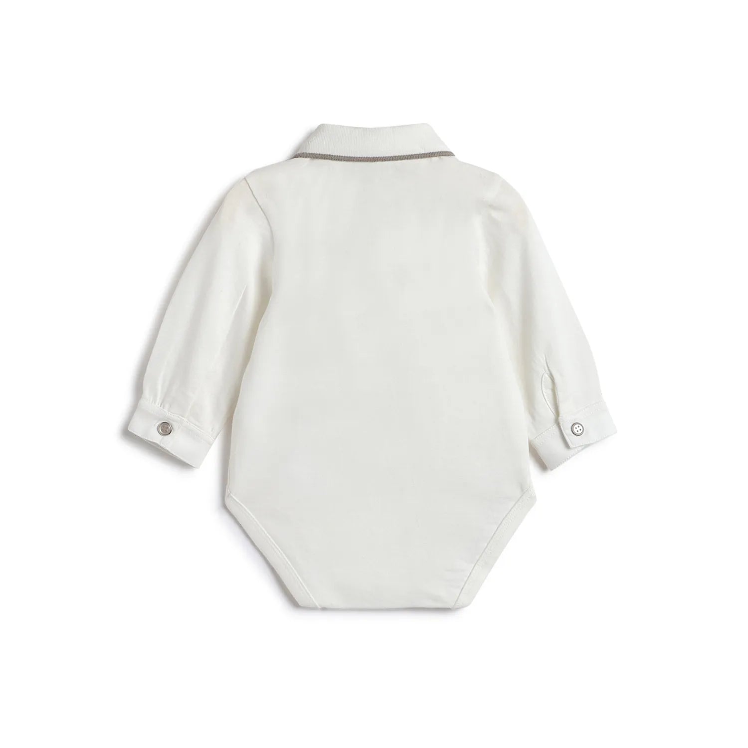 Boys White Printed Bodysuit T-shirt