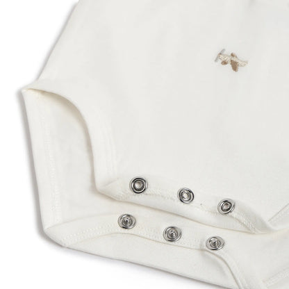 Boys White Printed Bodysuit T-shirt