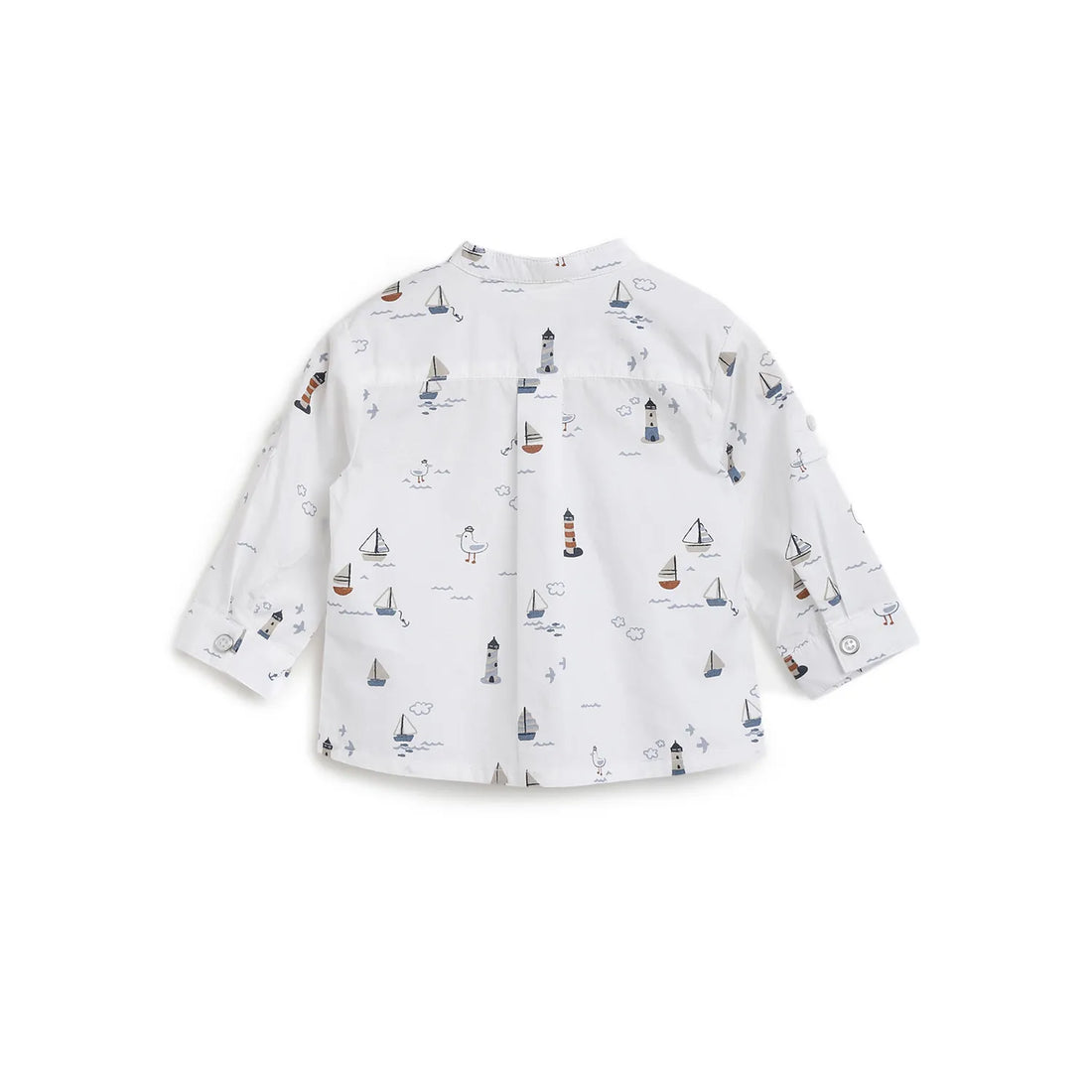 Boys White Printed Casual Shirt
