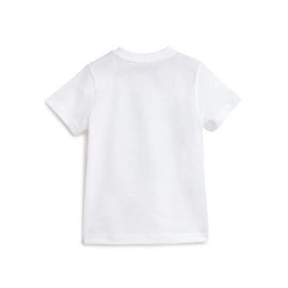 Boys White Printed Cotton T-shirt