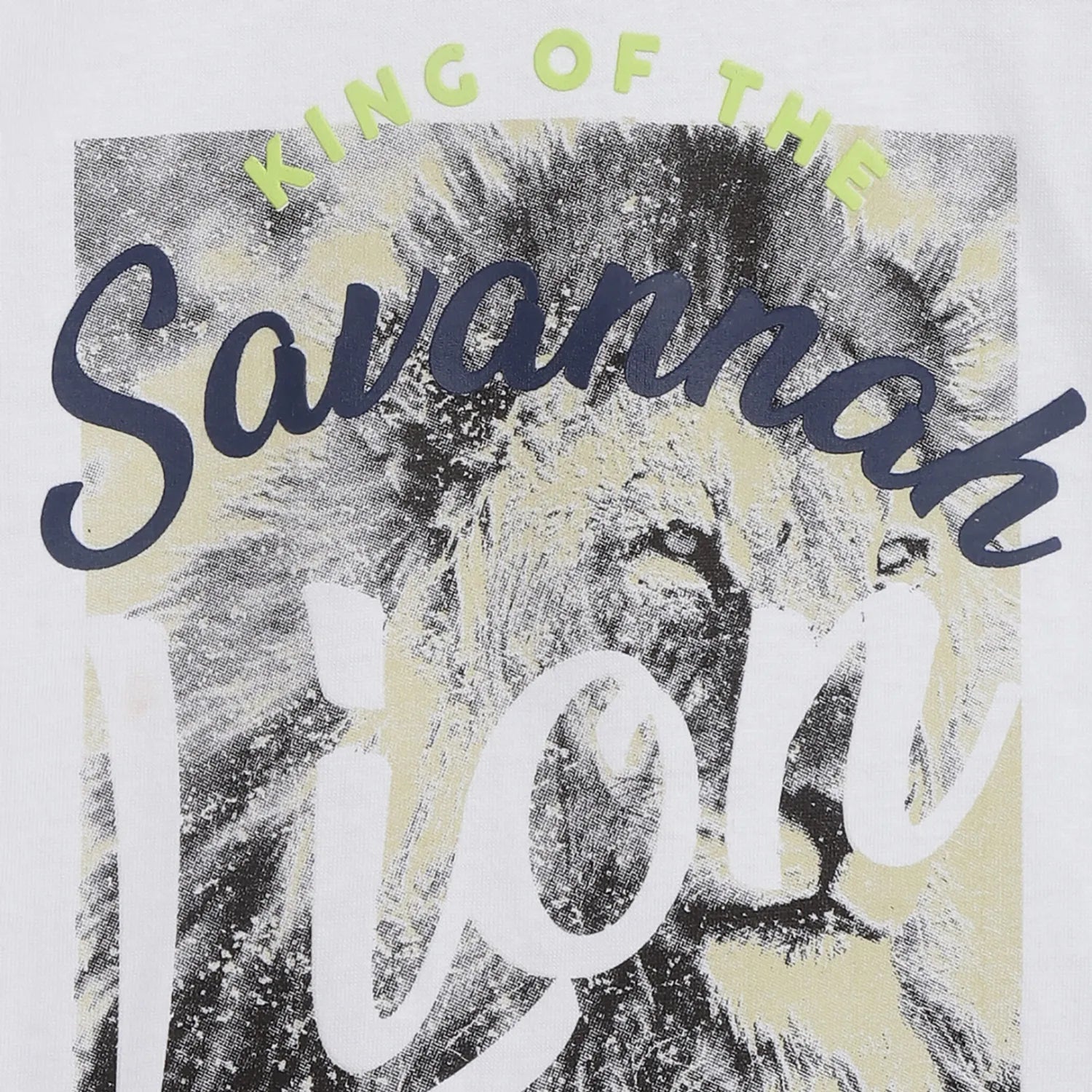 Boys White Printed Cotton T-shirt