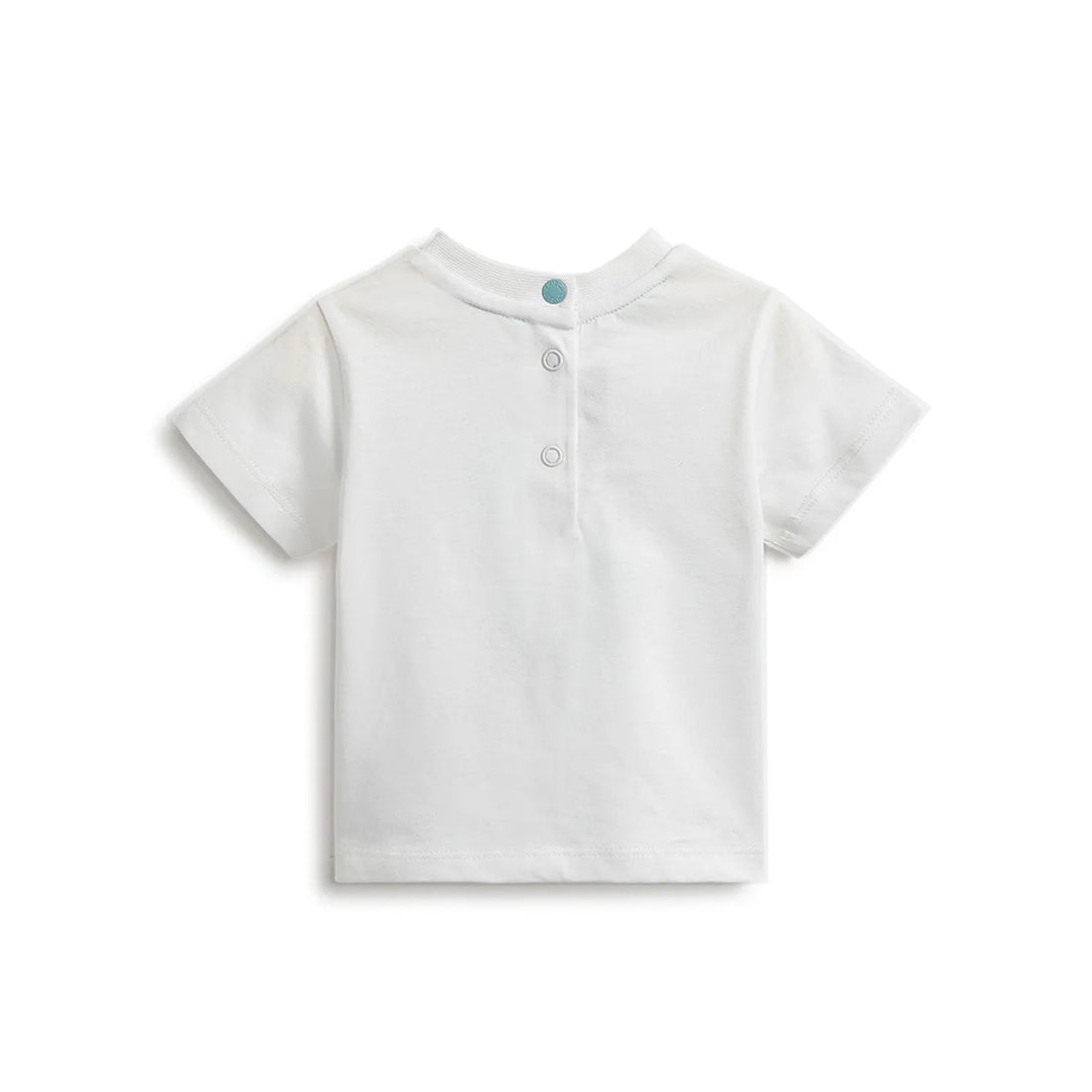 Boys White Printed Cotton T-shirt