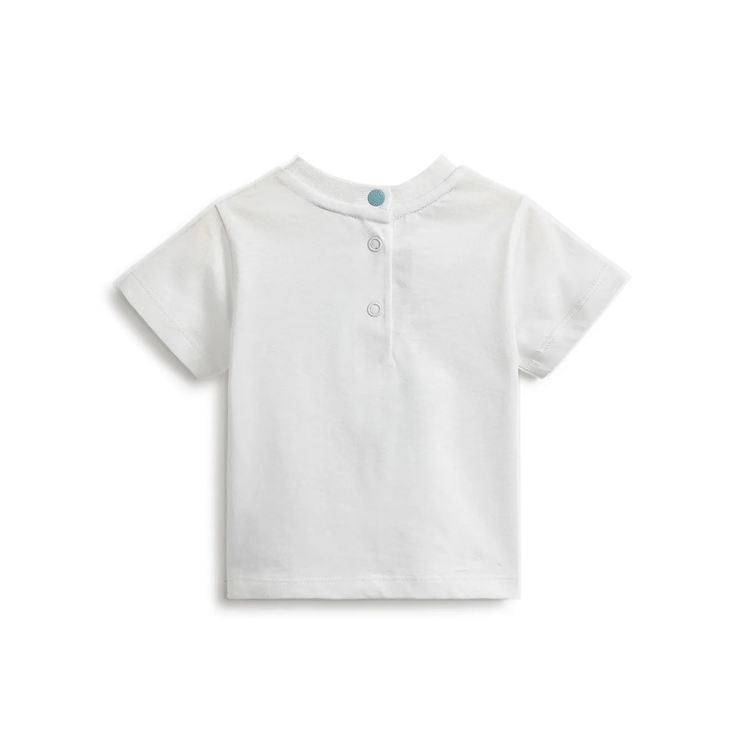 Boys White Printed Cotton T-shirt