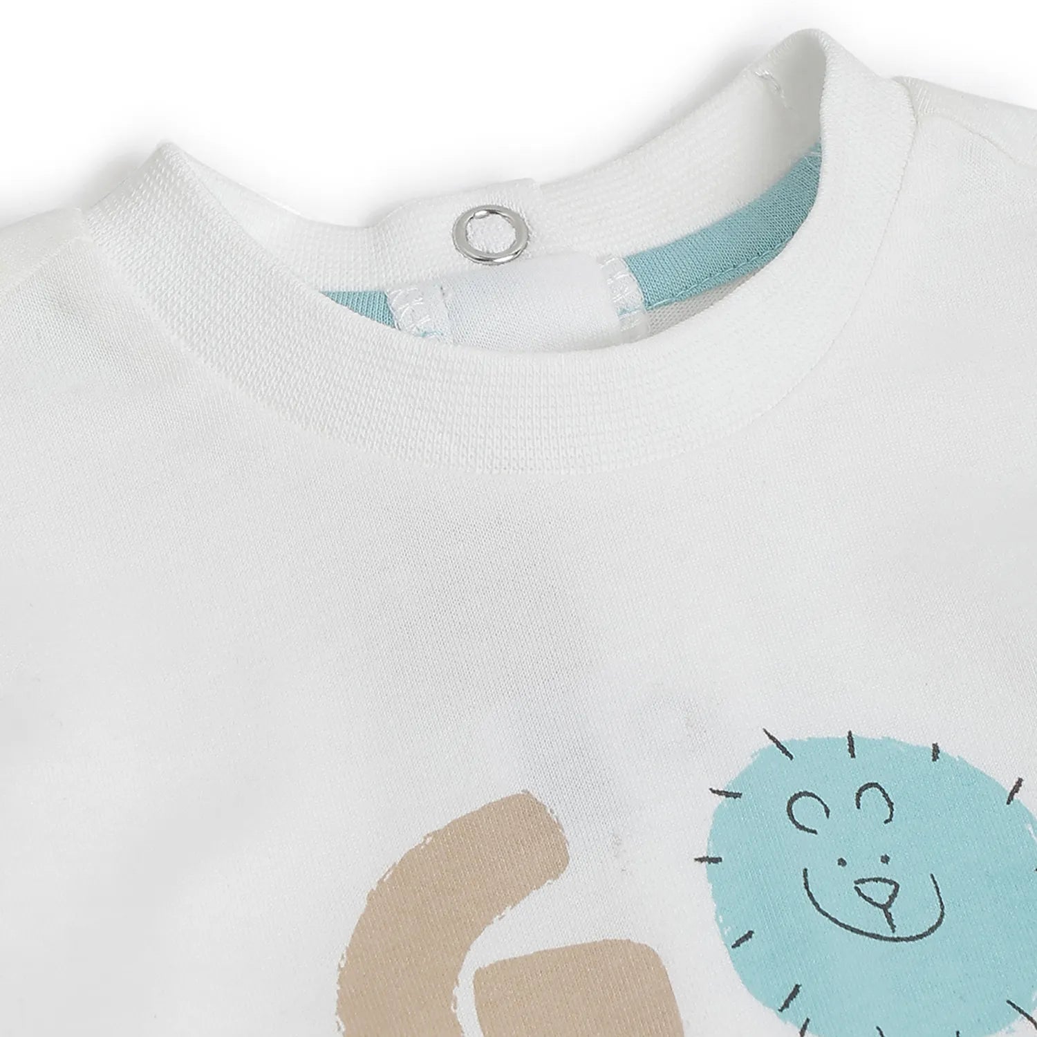 Boys White Printed Cotton T-shirt