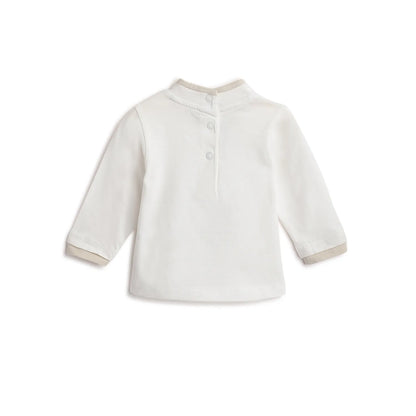 Boys White Printed Cotton T-shirt