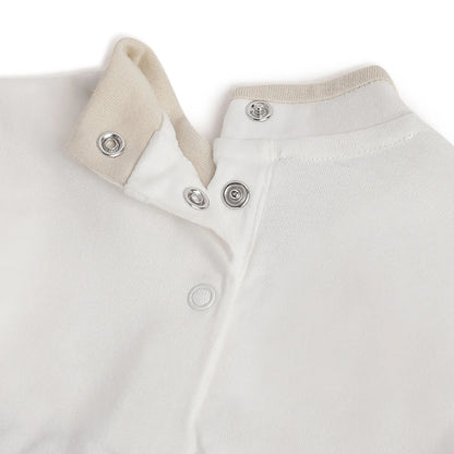 Boys White Printed Cotton T-shirt