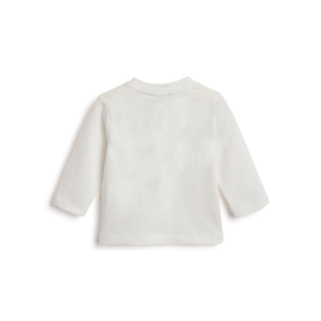 Boys White Printed Cotton T-shirt