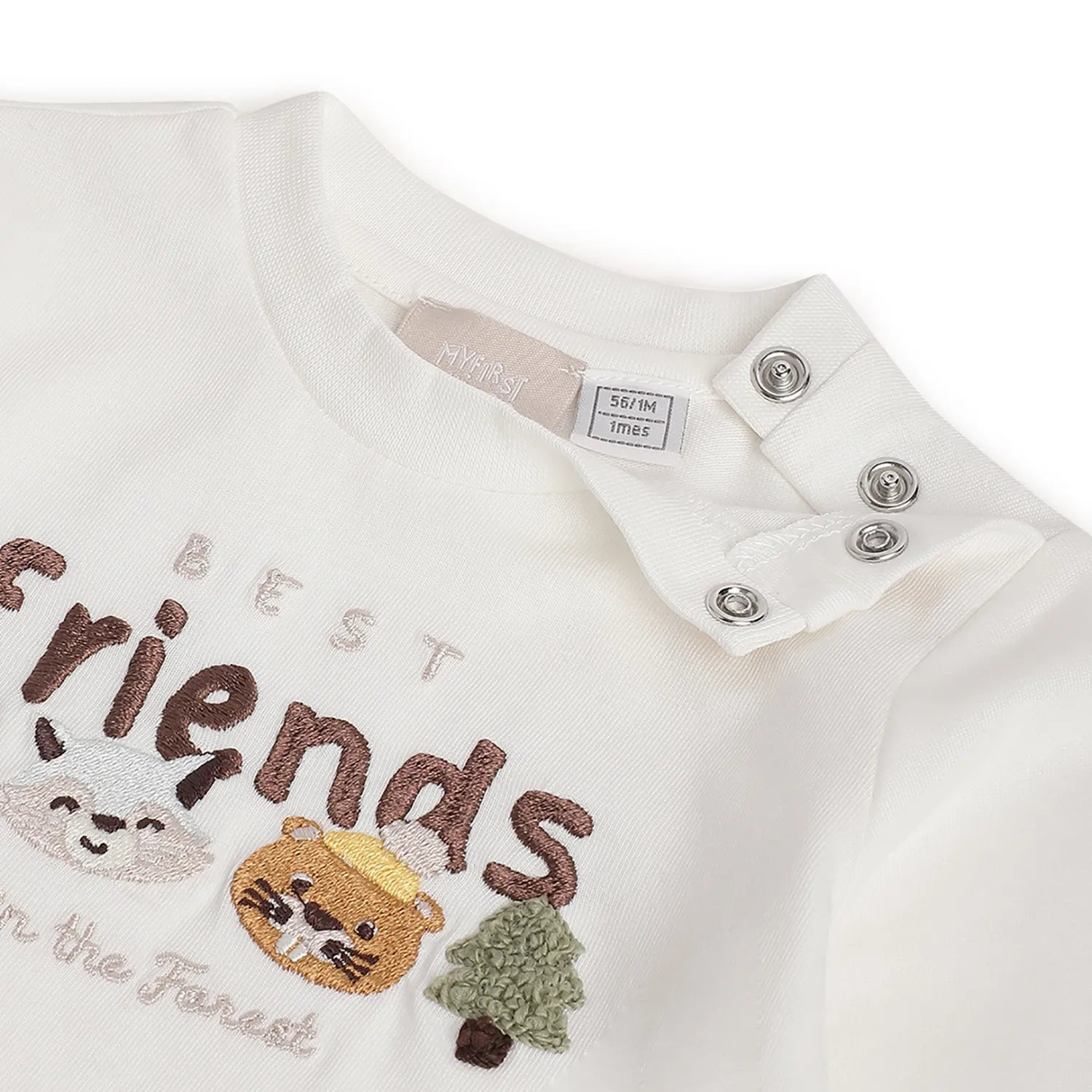 Boys White Printed Cotton T-shirt