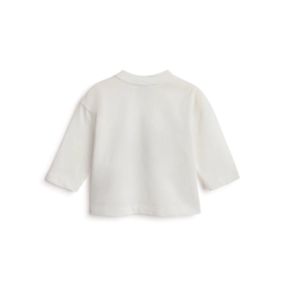 Boys White Printed Cotton T-shirt