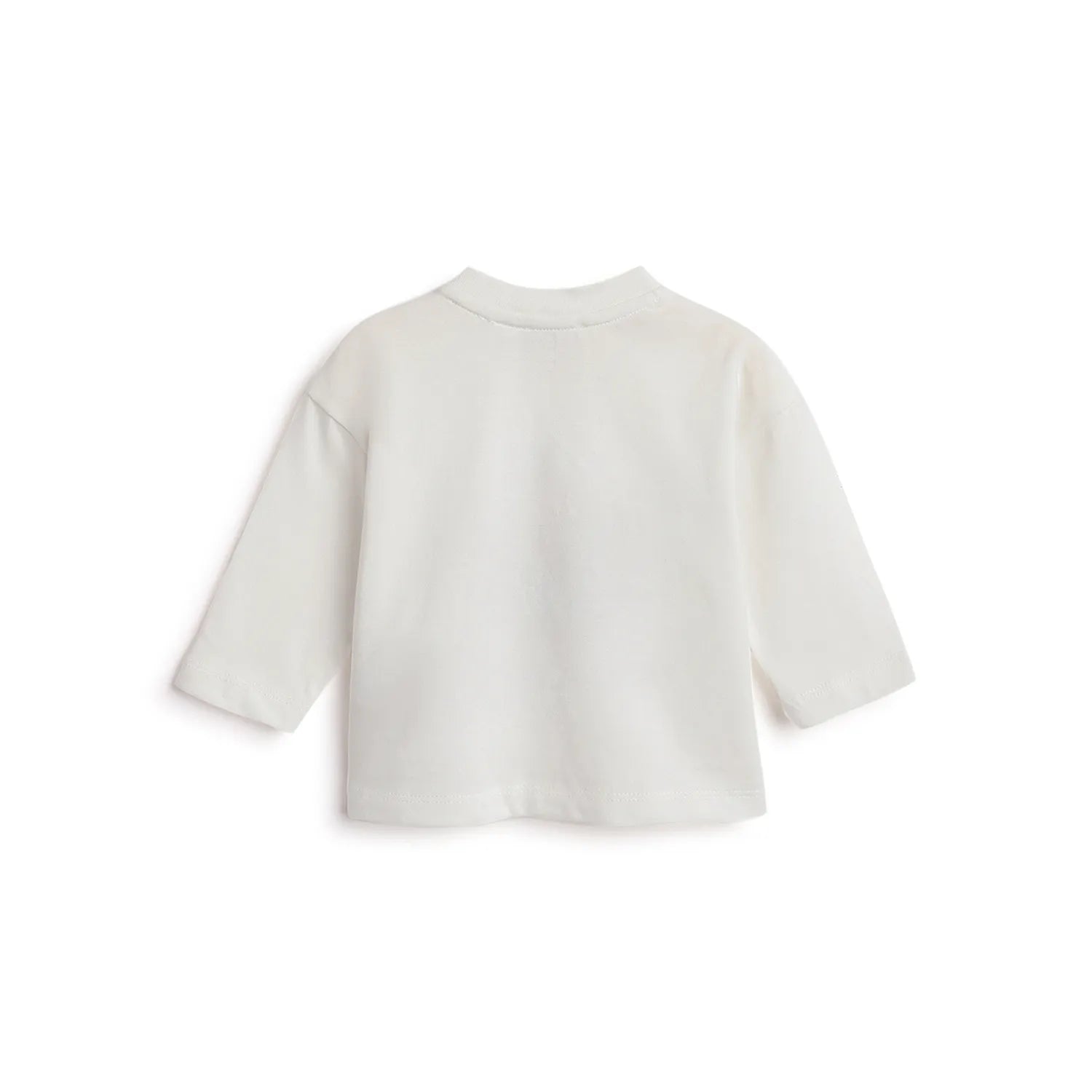 Boys White Printed Cotton T-shirt