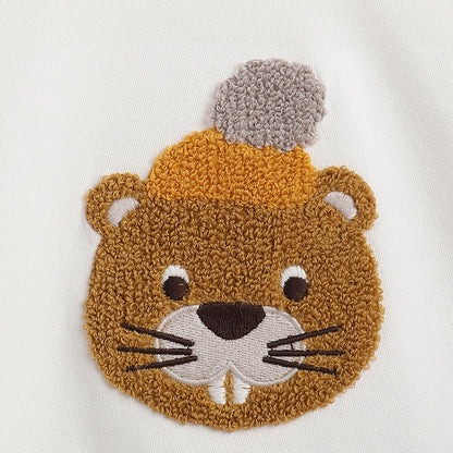 Boys White Printed Cotton T-shirt