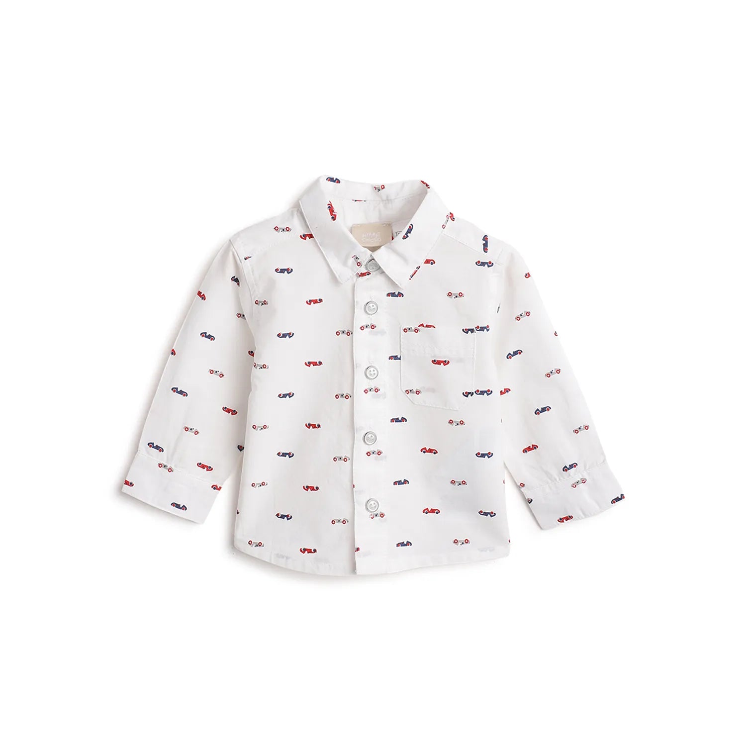Boys White Printed Shirt