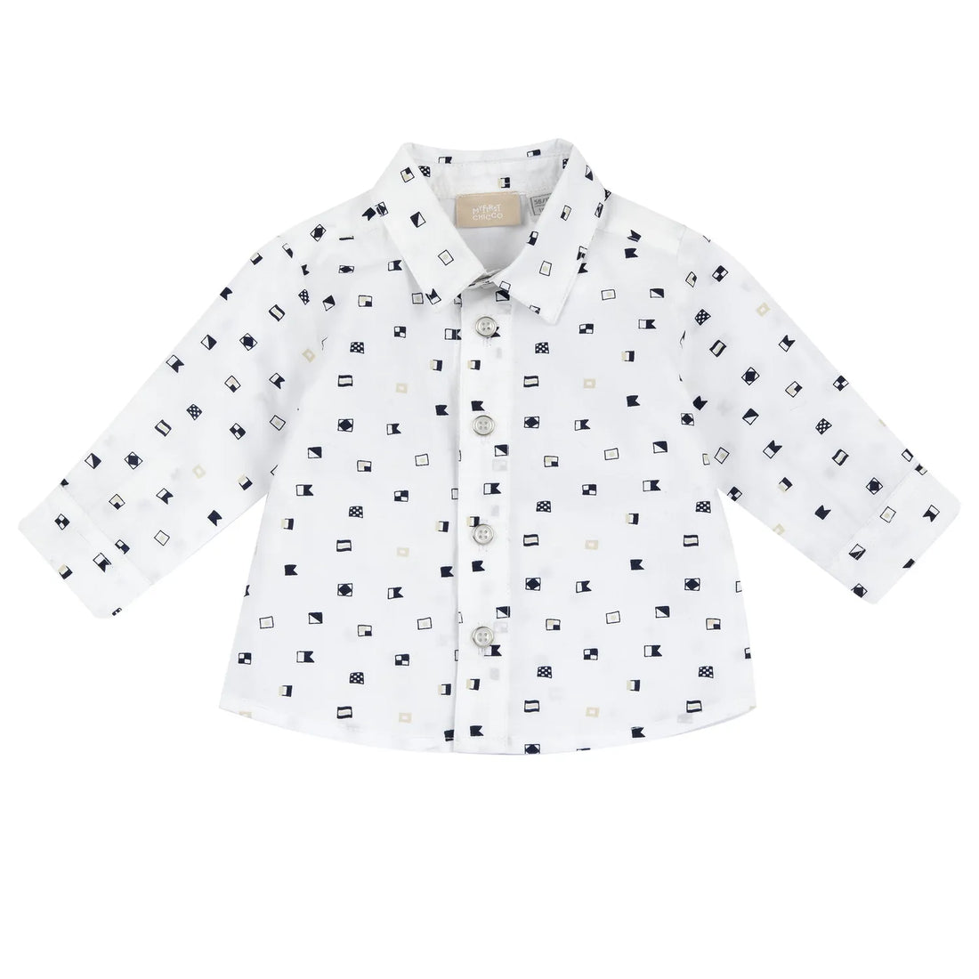 Boys White Printed Shirt
