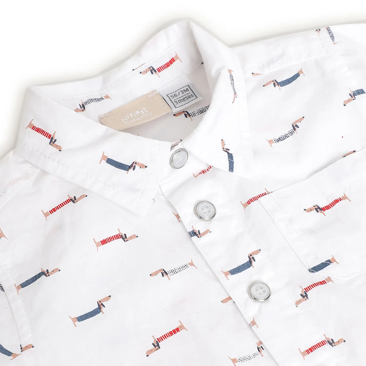 Boys White Printed Shirt